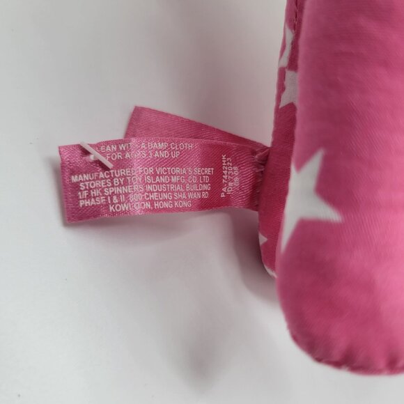 Victorias Secret Pink and Gold Dog Plush Toy Set Of 2 Pink Star & Gold Logo - Picture 11 of 16